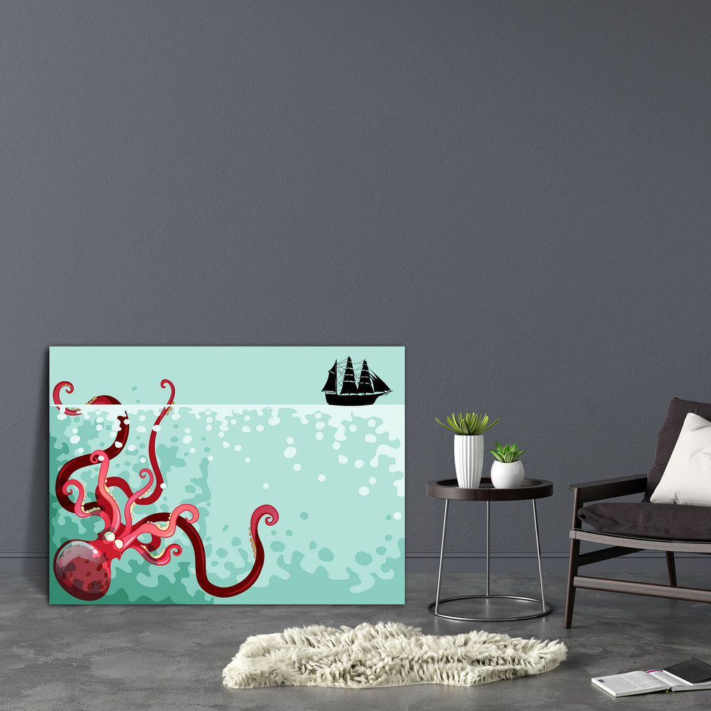 Giant Octopus Under The Ocean Canvas Painting Synthetic Frame-Paintings MDF Framing-AFF_FR-IC 5005434 IC 5005434, Animals, Art and Paintings, Boats, Digital, Digital Art, Drawing, Graphic, Illustrations, Nature, Nautical, Scenic, Tropical, Wildlife, giant, octopus, under, the, ocean, canvas, painting, synthetic, frame, animal, art, background, beast, carnivorous, clip, clipart, creature, devil, endangered, exotic, illustration, image, imaginary, kraken, living, mammal, monster, myth, natural, picture, sailb