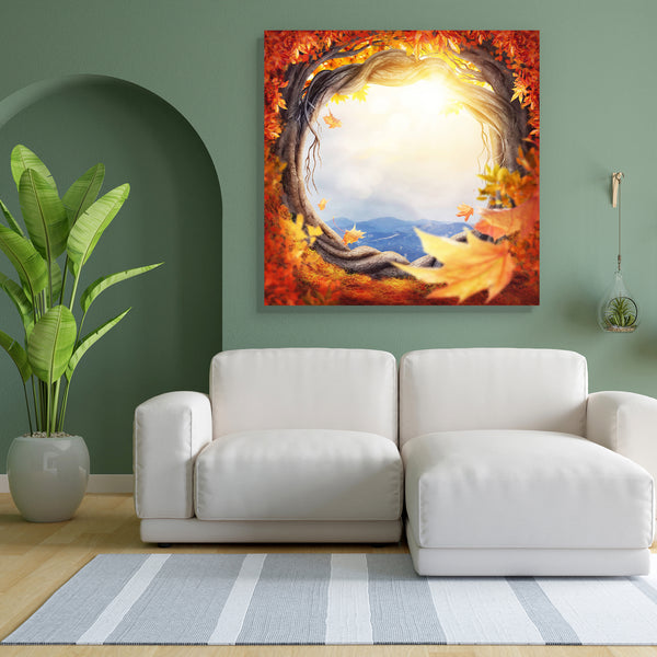 Dark Forest D4 Canvas Painting Synthetic Frame-Paintings MDF Framing-AFF_FR-IC 5005457 IC 5005457, Circle, Fantasy, Landscapes, Nature, Scenic, Seasons, Space, Surrealism, Wooden, dark, forest, d4, canvas, painting, for, bedroom, living, room, engineered, wood, frame, enchanted, adventure, autumn, bright, copy, darkness, day, deep, dreams, fairy, fairytale, fall, fog, grass, imagination, imagine, landscape, leaves, lights, magic, mist, misty, mysterious, mystery, natural, nobody, orange, outdoor, plant, ray