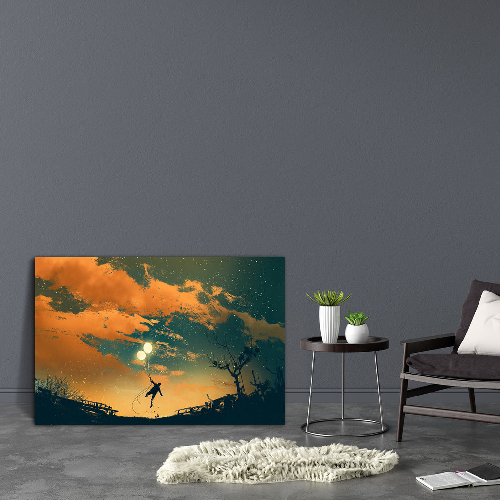 Man Flying With Balloon Lights Canvas Painting Synthetic Frame-Paintings MDF Framing-AFF_FR-IC 5005464 IC 5005464, Art and Paintings, Illustrations, Landscapes, Nature, Paintings, People, Scenic, Signs, Signs and Symbols, Space, Sunsets, Watercolour, man, flying, with, balloon, lights, canvas, painting, synthetic, frame, illustration, oil, scenery, adventure, artistic, background, artwork, landscape, acrylic, dream, art, balloons, beautiful, cloud, color, concept, design, freedom, fun, holding, night, outdo