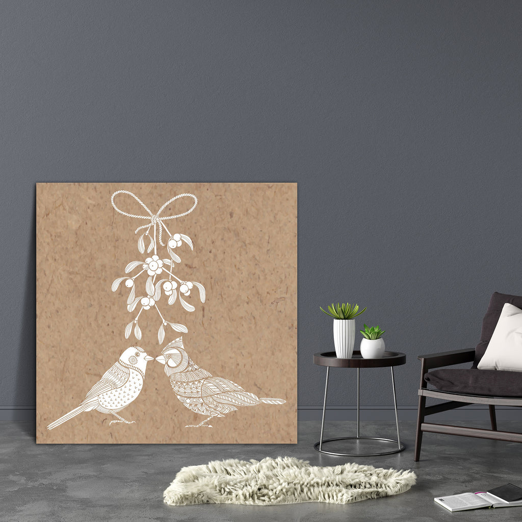 Birds & Mistletoe Canvas Painting Synthetic Frame-Paintings MDF Framing-AFF_FR-IC 5005467 IC 5005467, Abstract Expressionism, Abstracts, Ancient, Animated Cartoons, Art and Paintings, Birds, Black and White, Botanical, Caricature, Cartoons, Christianity, Culture, Digital, Digital Art, Drawing, Ethnic, Floral, Flowers, Graphic, Historical, Holidays, Illustrations, Love, Medieval, Modern Art, Nature, Retro, Romance, Scenic, Seasons, Semi Abstract, Signs, Signs and Symbols, Symbols, Traditional, Tribal, Vintag