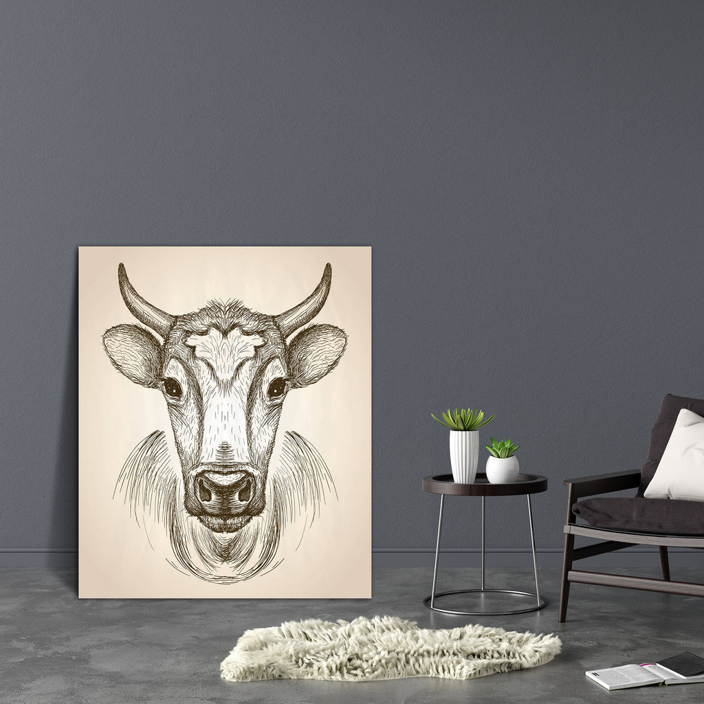 Cow Portrait Canvas Painting Synthetic Frame-Paintings MDF Framing-AFF_FR-IC 5005470 IC 5005470, Ancient, Animals, Animated Cartoons, Black, Black and White, Caricature, Cartoons, Digital, Digital Art, Drawing, Fashion, Graphic, Historical, Illustrations, Individuals, Medieval, Portraits, Retro, Signs, Signs and Symbols, Sketches, Symbols, Vintage, cow, portrait, canvas, painting, synthetic, frame, animal, artwork, beautiful, beef, bull, calm, card, cartoon, cute, dairy, design, domestic, drawn, ears, eyes,