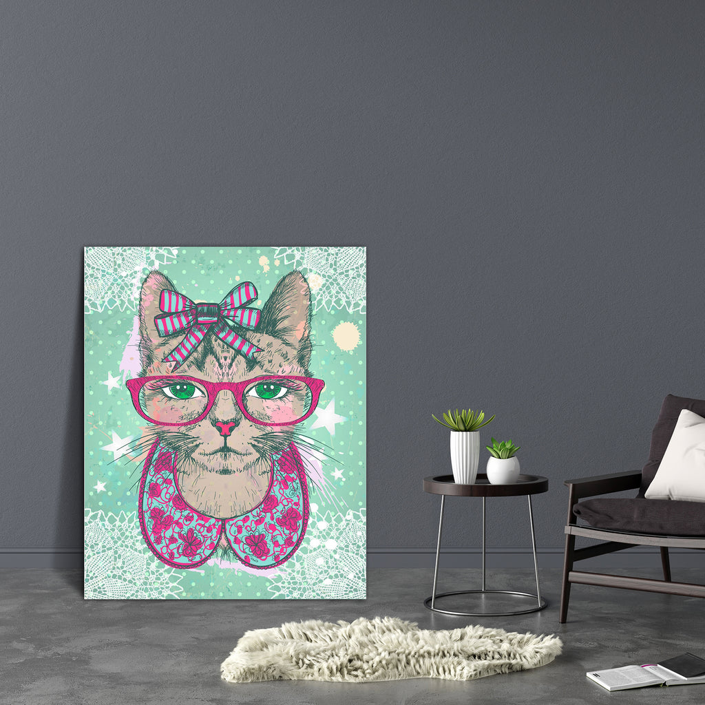 Hipster Cat Woman Canvas Painting Synthetic Frame-Paintings MDF Framing-AFF_FR-IC 5005471 IC 5005471, Ancient, Animals, Animated Cartoons, Caricature, Cartoons, Digital, Digital Art, Dots, Drawing, Fashion, Graphic, Hipster, Historical, Illustrations, Individuals, Medieval, Pets, Portraits, Retro, Sketches, Vintage, cat, woman, canvas, painting, synthetic, frame, adorable, animal, artwork, backdrop, background, beautiful, bow, card, cartoon, collar, curious, cute, drawn, eyes, face, front, funny, fur, girl,
