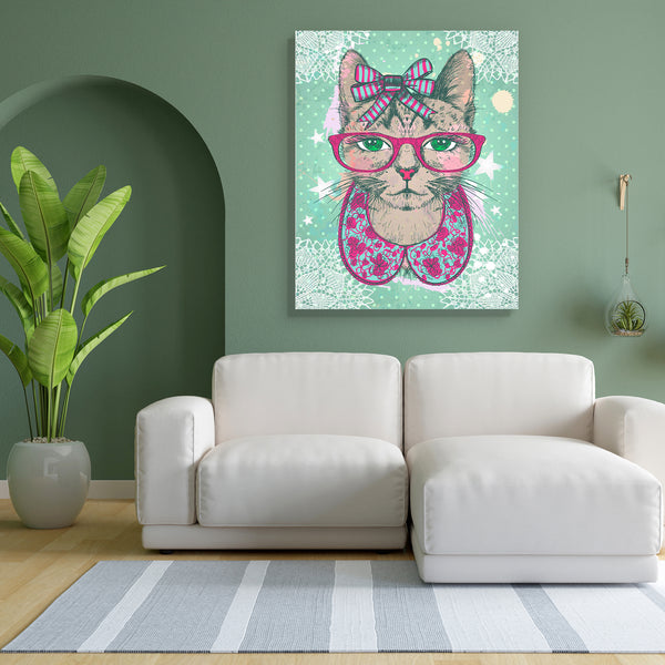 Hipster Cat Woman Canvas Painting Synthetic Frame-Paintings MDF Framing-AFF_FR-IC 5005471 IC 5005471, Ancient, Animals, Animated Cartoons, Caricature, Cartoons, Digital, Digital Art, Dots, Drawing, Fashion, Graphic, Hipster, Historical, Illustrations, Individuals, Medieval, Pets, Portraits, Retro, Sketches, Vintage, cat, woman, canvas, painting, for, bedroom, living, room, engineered, wood, frame, adorable, animal, artwork, backdrop, background, beautiful, bow, card, cartoon, collar, curious, cute, drawn, e