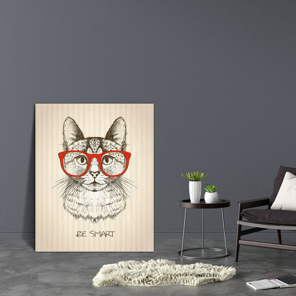 Hipster Cat With Glasses Canvas Painting Synthetic Frame-Paintings MDF Framing-AFF_FR-IC 5005472 IC 5005472, Ancient, Animals, Animated Cartoons, Art and Paintings, Calligraphy, Caricature, Cartoons, Comedy, Digital, Digital Art, Drawing, Fashion, Graphic, Hipster, Historical, Humor, Humour, Illustrations, Individuals, Medieval, Pets, Portraits, Quotes, Retro, Sketches, Text, Vintage, cat, with, glasses, canvas, painting, synthetic, frame, funny, cats, cartoon, quote, vector, adorable, animal, artwork, back
