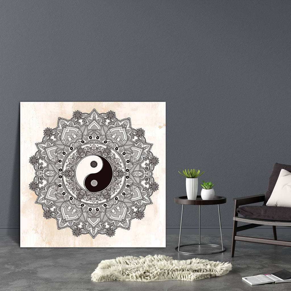 Yin & Yang Tao Mandala Symbol Canvas Painting Synthetic Frame-Paintings MDF Framing-AFF_FR-IC 5005484 IC 5005484, Ancient, Decorative, Historical, Illustrations, Mandala, Medieval, Paisley, Patterns, Signs and Symbols, Spiritual, Symbols, Vintage, yin, yang, tao, symbol, canvas, painting, synthetic, frame, round, ornament, pattern, vector, isolated, illustration, background, oriental, harmony, balance, tattoo, yoga, spirituality, textiles, artzfolio, wall decor for living room, wall frames for living room, 