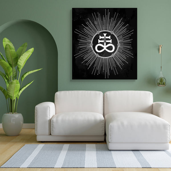 The Satanic aka Leviathan Cross Canvas Painting Synthetic Frame-Paintings MDF Framing-AFF_FR-IC 5005485 IC 5005485, Art and Paintings, Black, Black and White, Cross, Illustrations, Marble and Stone, Signs and Symbols, Symbols, the, satanic, aka, leviathan, canvas, painting, for, bedroom, living, room, engineered, wood, frame, also, known, variation, alchemical, symbol, sulfur, that, represents, fire, brimstone, tattoo, art, isolated, vector, illustration, artzfolio, wall decor for living room, wall frames f
