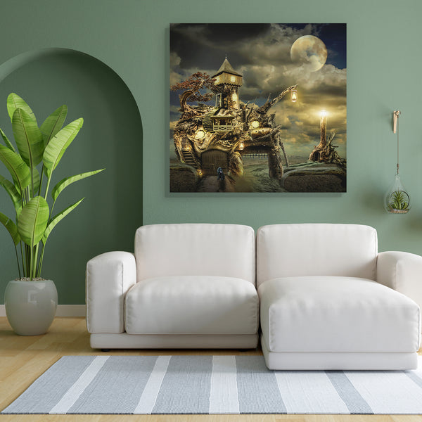 Fairy House Fort D1 Canvas Painting Synthetic Frame-Paintings MDF Framing-AFF_FR-IC 5005486 IC 5005486, Ancient, Botanical, Collages, Fantasy, Floral, Flowers, Futurism, Historical, Illustrations, Landmarks, Medieval, Nature, Places, Space, Vintage, Wooden, fairy, house, fort, d1, canvas, painting, for, bedroom, living, room, engineered, wood, frame, adoption, bridge, dog, doors, dream, driftwood, feelings, future, gate, ghost, guard, hidden, illusion, illustration, inaccessible, keeper, lamp, landmark, lig