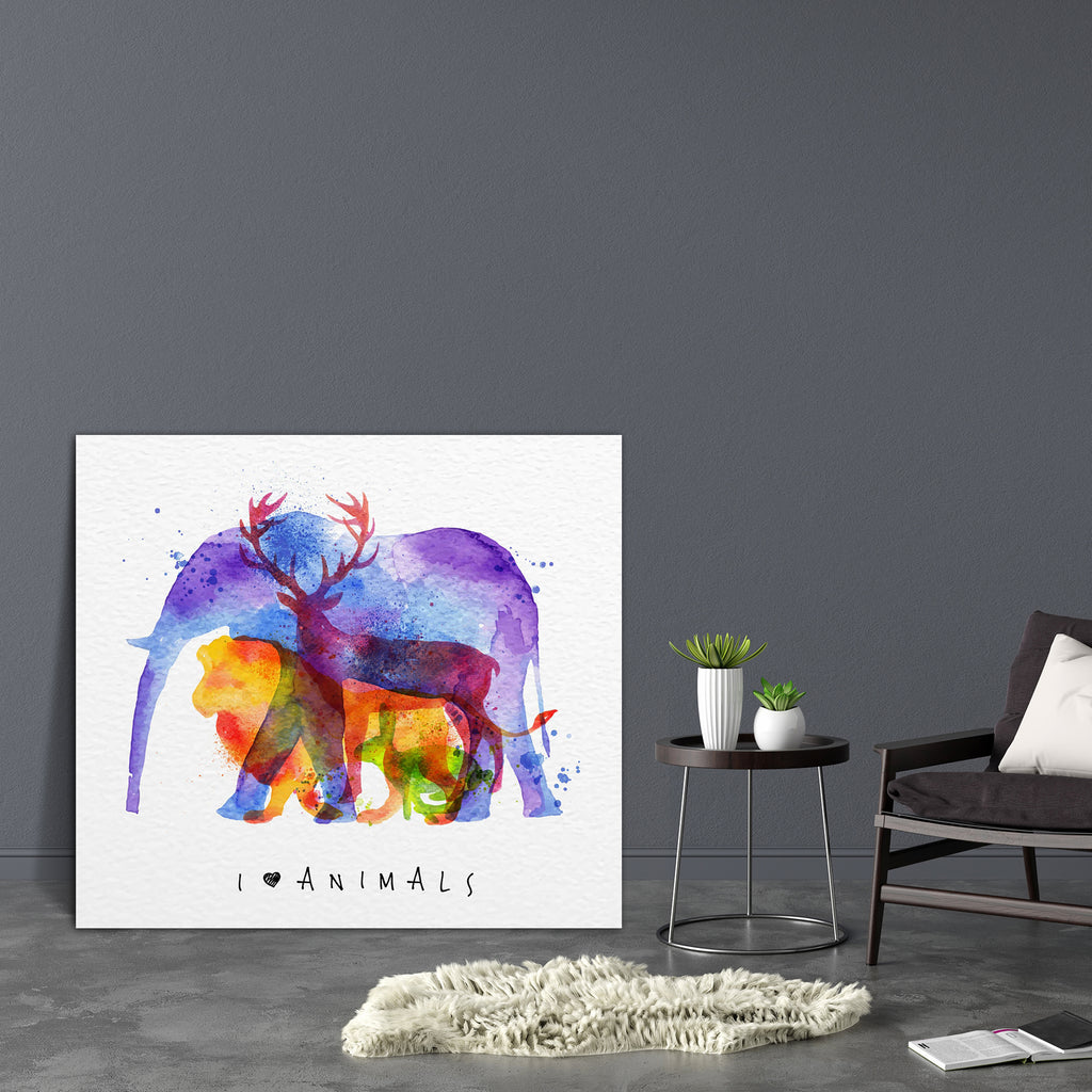 Color Animals D1 Canvas Painting Synthetic Frame-Paintings MDF Framing-AFF_FR-IC 5005496 IC 5005496, Abstract Expressionism, Abstracts, African, Animals, Art and Paintings, Birds, Decorative, Digital, Digital Art, Drawing, Fashion, Graphic, Hipster, Illustrations, Love, Nature, Patterns, Romance, Scenic, Semi Abstract, Signs, Signs and Symbols, Symbols, Watercolour, Wildlife, color, d1, canvas, painting, synthetic, frame, animal, art, abstract, deer, elephant, image, lion, design, print, background, wild, f