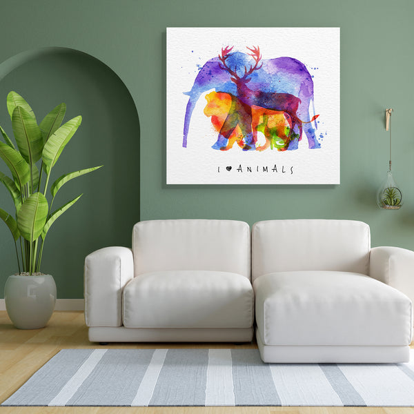 Color Animals D1 Canvas Painting Synthetic Frame-Paintings MDF Framing-AFF_FR-IC 5005496 IC 5005496, Abstract Expressionism, Abstracts, African, Animals, Art and Paintings, Birds, Decorative, Digital, Digital Art, Drawing, Fashion, Graphic, Hipster, Illustrations, Love, Nature, Patterns, Romance, Scenic, Semi Abstract, Signs, Signs and Symbols, Symbols, Watercolour, Wildlife, color, d1, canvas, painting, for, bedroom, living, room, engineered, wood, frame, animal, art, abstract, deer, elephant, image, lion,