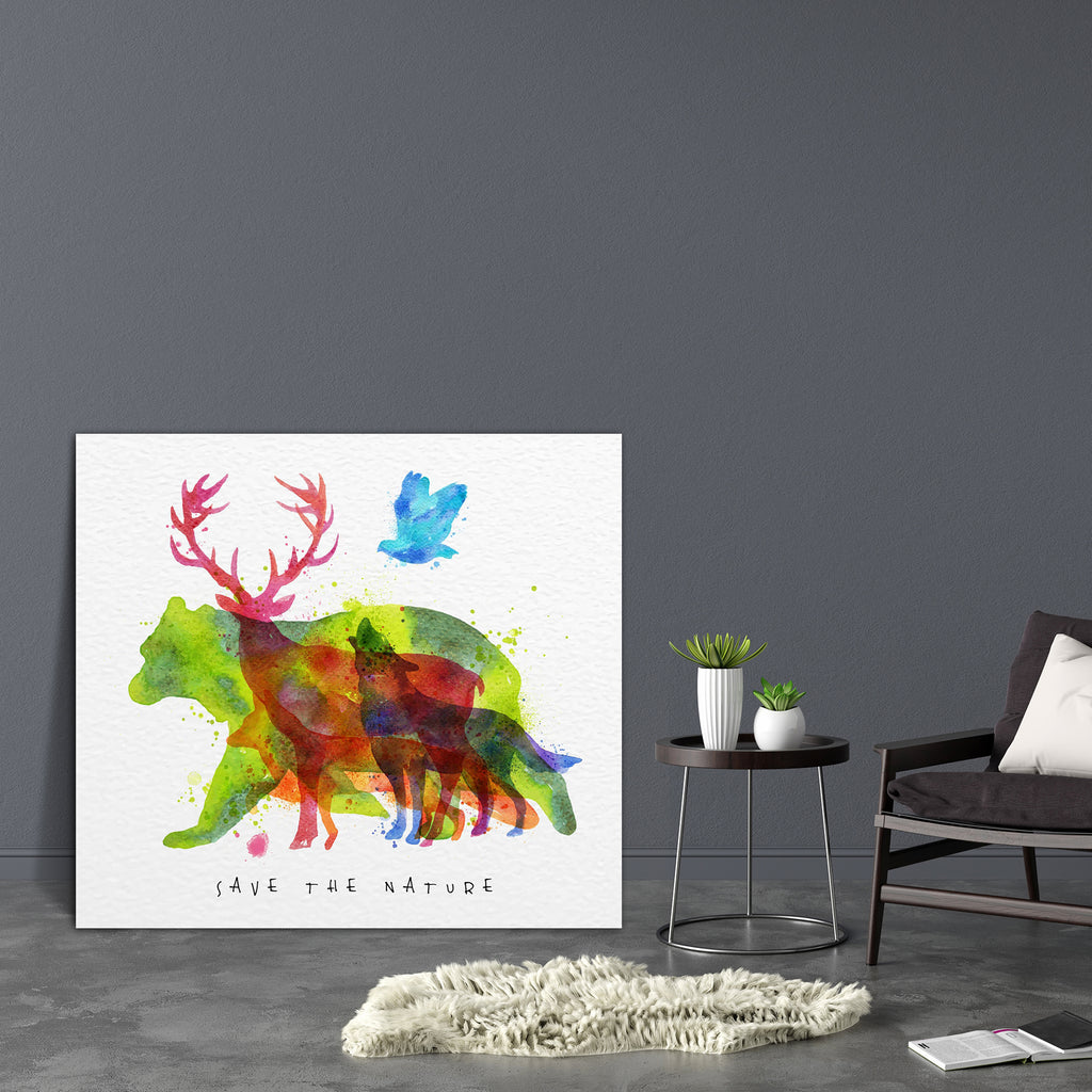 Color Animals D2 Canvas Painting Synthetic Frame-Paintings MDF Framing-AFF_FR-IC 5005497 IC 5005497, Abstract Expressionism, Abstracts, African, Animals, Art and Paintings, Birds, Decorative, Digital, Digital Art, Drawing, Fashion, Graphic, Hipster, Illustrations, Nature, Patterns, Scenic, Semi Abstract, Signs, Signs and Symbols, Symbols, Watercolour, Wildlife, color, d2, canvas, painting, synthetic, frame, animal, wolf, fox, deer, forest, wild, bear, save, jungle, zoo, abstract, africa, art, backdrop, back