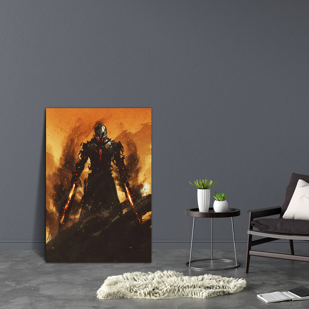 Warrior Posing With Fire Flame Swords Canvas Painting Synthetic Frame-Paintings MDF Framing-AFF_FR-IC 5005502 IC 5005502, Art and Paintings, Fantasy, Illustrations, Paintings, Science Fiction, Signs, Signs and Symbols, Watercolour, warrior, posing, with, fire, flame, swords, canvas, painting, synthetic, frame, art, knight, science, fiction, sword, warriors, acrylic, artistic, artwork, beautiful, brave, character, color, concept, design, flames, illustration, man, oil, sci, fi, smoke, style, vivid, wallpaper