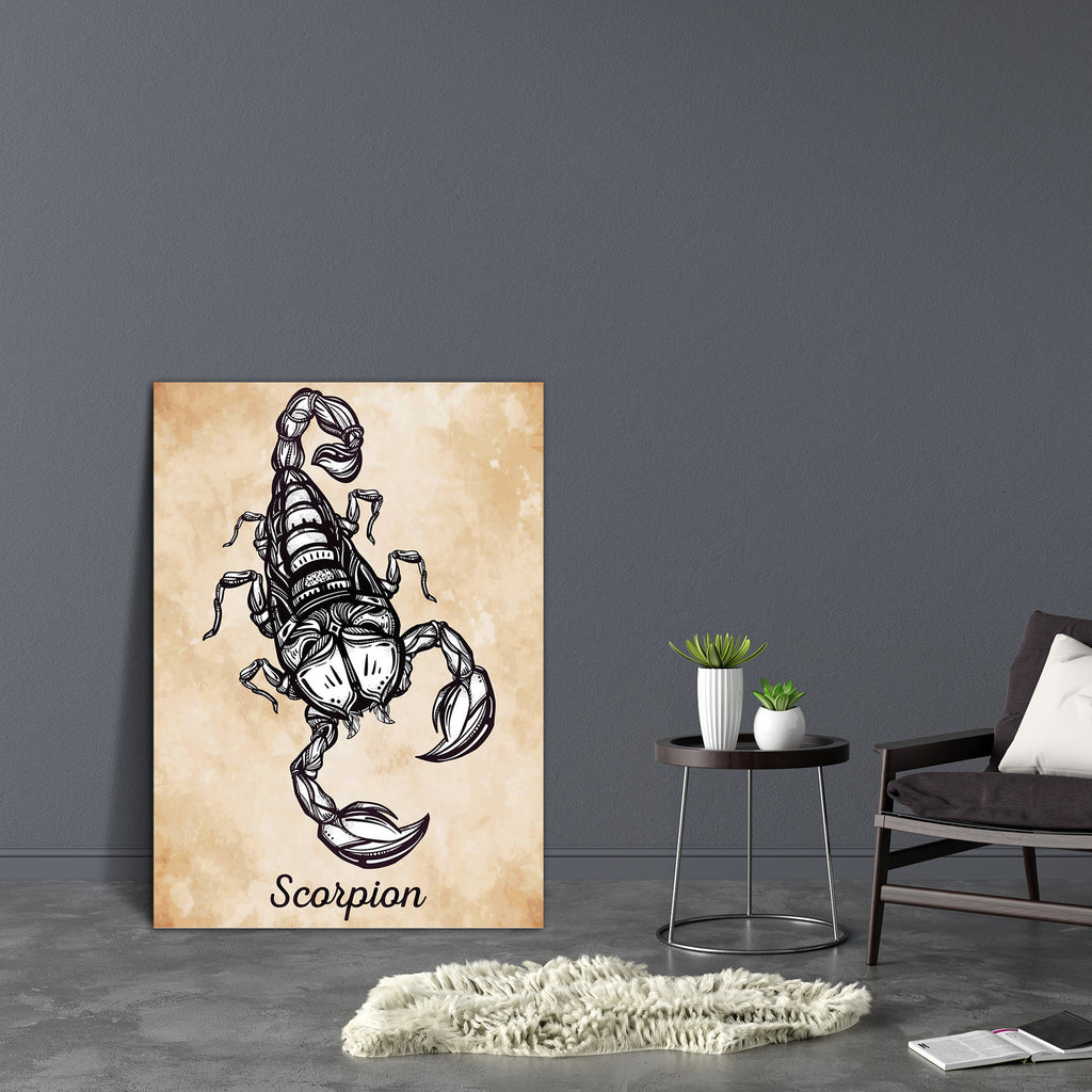 Scorpion Horoscope Canvas Painting Synthetic Frame-Paintings MDF Framing-AFF_FR-IC 5005504 IC 5005504, Ancient, Art and Paintings, Astrology, Historical, Horoscope, Illustrations, Medieval, Signs, Signs and Symbols, Sun Signs, Symbols, Vintage, Zodiac, scorpion, canvas, painting, synthetic, frame, hand-drawn, tattoo, art, symbol, highly, detailed, hand, drawn, sign, scorpio, linear, style, isolated, vector, illustration, artzfolio, wall decor for living room, wall frames for living room, frames for living r