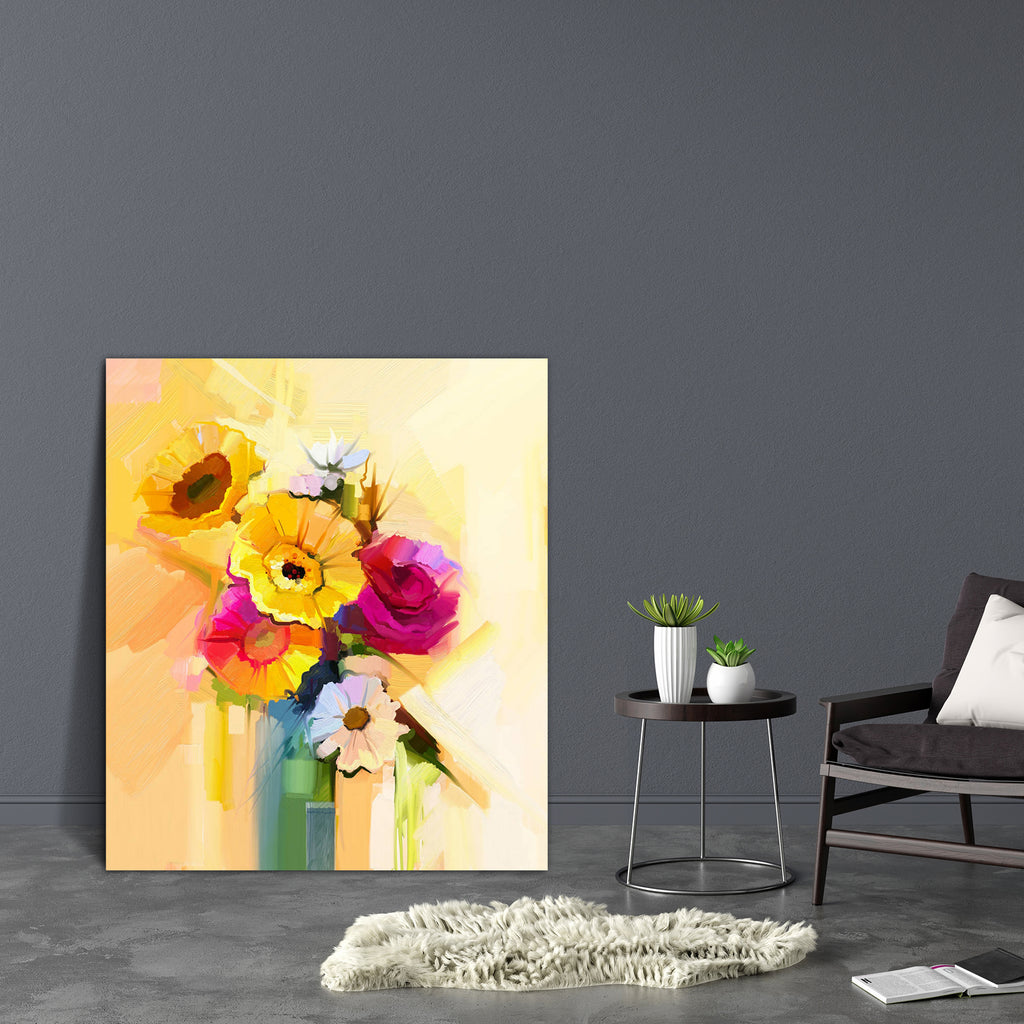 Still Life Flower Canvas Painting Synthetic Frame-Paintings MDF Framing-AFF_FR-IC 5005507 IC 5005507, Abstract Expressionism, Abstracts, Art and Paintings, Botanical, Floral, Flowers, Illustrations, Modern Art, Nature, Paintings, Semi Abstract, still, life, flower, canvas, painting, synthetic, frame, acrylic, oil, abstract, art, artistic, artwork, background, bloom, blossom, bouquet, bright, brush, card, closeup, color, daisy, decoration, flora, foliage, fragrances, gerber, gerbera, green, greeting, hand, h