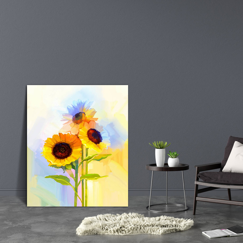 Yellow Sunflowers Canvas Painting Synthetic Frame-Paintings MDF Framing-AFF_FR-IC 5005512 IC 5005512, Abstract Expressionism, Abstracts, Art and Paintings, Botanical, Floral, Flowers, Illustrations, Modern Art, Nature, Paintings, Scenic, Semi Abstract, Still Life, yellow, sunflowers, canvas, painting, synthetic, frame, sunflower, acrylic, still, life, abstract, art, artistic, artwork, background, bloom, blossom, blur, bouquet, bright, brush, card, close, closeup, color, colorful, decoration, flora, flower, 