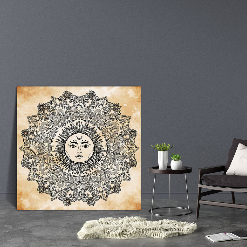 Sun Mandala Canvas Painting Synthetic Frame-Paintings MDF Framing-AFF_FR-IC 5005514 IC 5005514, Ancient, Decorative, Historical, Illustrations, Mandala, Medieval, Patterns, Vintage, sun, canvas, painting, synthetic, frame, round, ornament, pattern, vector, elements, isolated, hand, drawn, background, artzfolio, wall decor for living room, wall frames for living room, frames for living room, wall art, canvas painting, wall frame, scenery, panting, paintings for living room, framed wall art, wall painting, sc