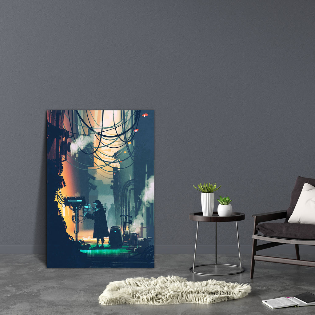 Robot Using Futuristic Computer Canvas Painting Synthetic Frame-Paintings MDF Framing-AFF_FR-IC 5005517 IC 5005517, Art and Paintings, Black, Black and White, Cities, City Views, Digital, Digital Art, Graphic, Illustrations, Paintings, Science Fiction, Signs, Signs and Symbols, Watercolour, robot, using, futuristic, computer, canvas, painting, synthetic, frame, concept, science, fiction, technology, city, acrylic, alley, art, artistic, artwork, beautiful, cityscape, color, design, download, glow, glowing, h