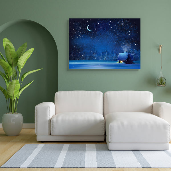 Winter Landscape D9 Canvas Painting Synthetic Frame-Paintings MDF Framing-AFF_FR-IC 5005521 IC 5005521, Christianity, Illustrations, Landscapes, Nature, Scenic, Seasons, Wooden, winter, landscape, d9, canvas, painting, for, bedroom, living, room, engineered, wood, frame, snow, night, scene, christmas, day, and, background, sky, forest, scenery, tree, starry, home, house, wonderland, scenes, blue, snowy, card, beauty, cold, cottage, dark, field, fir, frost, frosty, frozen, light, moon, one, outdoor, pine, se