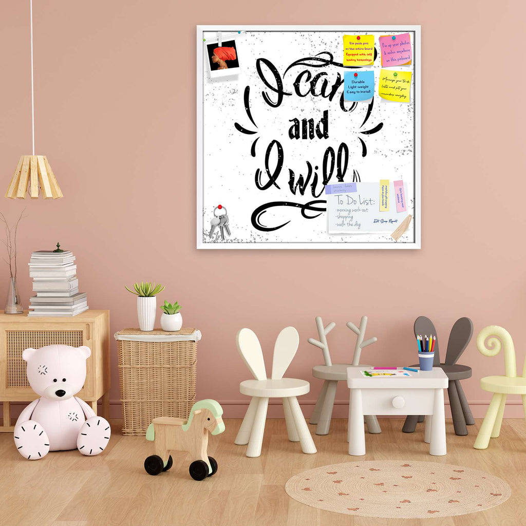 I Can & I Will Bulletin Board Notice Pin Board Soft Board | Framed-Bulletin Boards Framed-BLB_FR-IC 5005530 IC 5005530, Ancient, Art and Paintings, Black, Black and White, Calligraphy, Digital, Digital Art, Graphic, Historical, Illustrations, Inspirational, Medieval, Motivation, Motivational, Quotes, Retro, Signs, Signs and Symbols, Text, Typography, Vintage, White, i, can, will, bulletin, board, notice, pin, soft, framed, art, background, banner, concept, design, drawn, font, frame, grunge, illustration, i