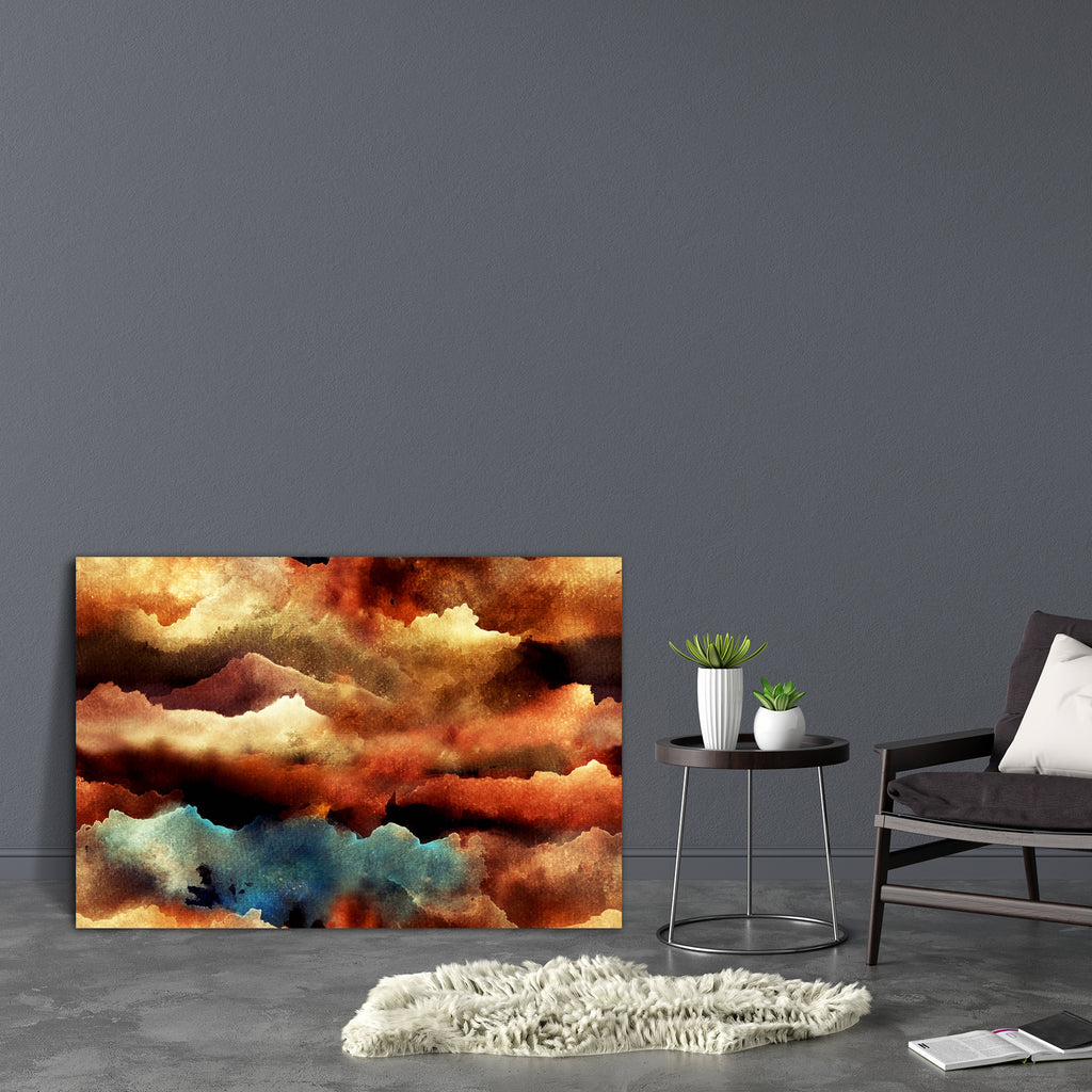 Abstract Mountains Clouds Space Canvas Painting Synthetic Frame - Paintings MDF Framing - ArtzFolio.com
