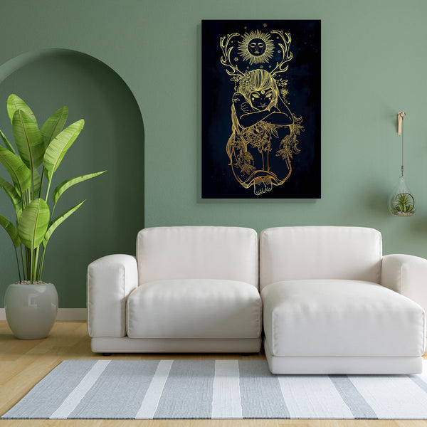 Female Fairy Canvas Painting Synthetic Frame-Paintings MDF Framing-AFF_FR-IC 5005547 IC 5005547, Art and Paintings, Books, Illustrations, Nature, Religion, Religious, Scenic, Spiritual, female, fairy, canvas, painting, for, bedroom, living, room, engineered, wood, frame, hand, drawn, beautiful, artwork, alchemy, spirituality, occultism, tattoo, art, coloring, isolated, vector, illustration, artzfolio, wall decor for living room, wall frames for living room, frames for living room, wall art, canvas painting,