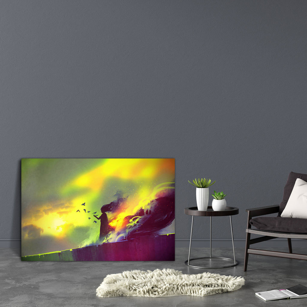 Burning Woman Canvas Painting Synthetic Frame-Paintings MDF Framing-AFF_FR-IC 5005559 IC 5005559, Art and Paintings, Birds, Fantasy, Illustrations, Paintings, Watercolour, burning, woman, canvas, painting, synthetic, frame, oil, watercolor, mystery, acrylic, art, artistic, artwork, background, beautiful, burn, color, concept, fiery, fire, flames, girl, green, hot, illustration, magic, sky, smoke, style, vivid, wallpaper, witch, yellow, artzfolio, wall decor for living room, wall frames for living room, fram