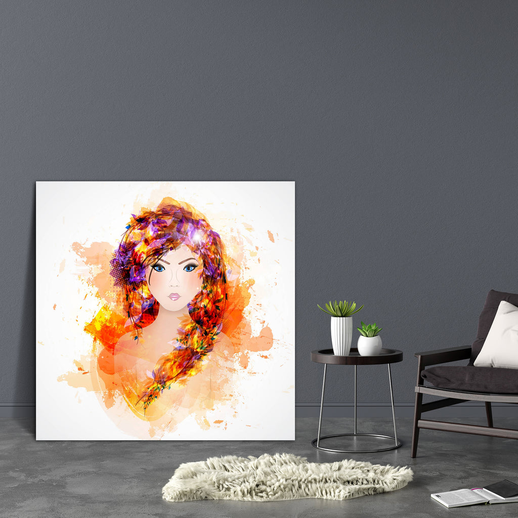 Abstract Woman With Abstract Hair D1 Canvas Painting Synthetic Frame - Paintings MDF Framing - ArtzFolio.com