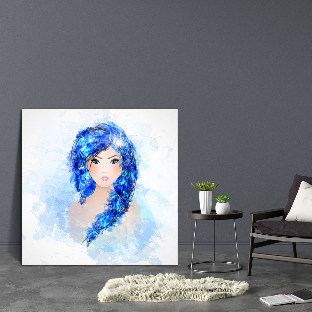 Abstract Woman With Abstract Hair D2 Canvas Painting Synthetic Frame - Paintings MDF Framing - ArtzFolio.com