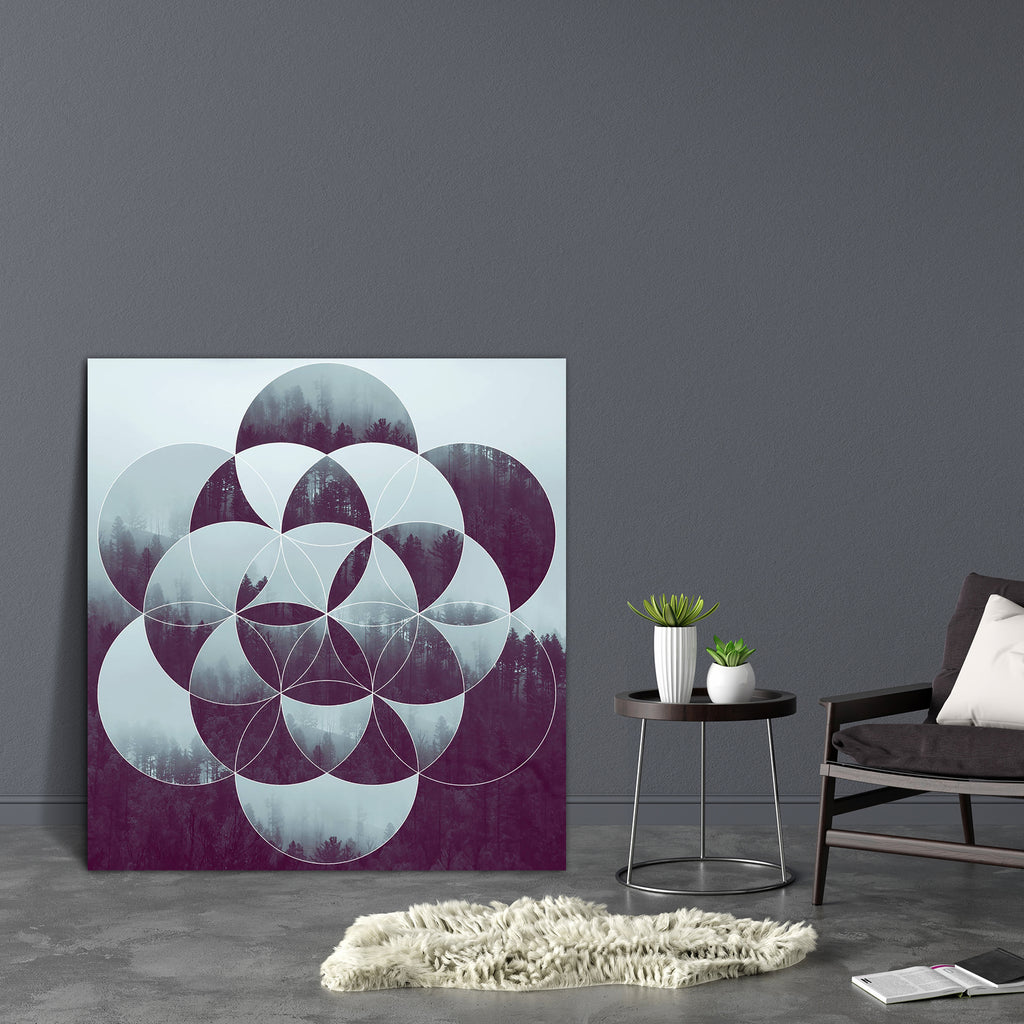 Forest & The Flower Of Life Canvas Painting Synthetic Frame-Paintings MDF Framing-AFF_FR-IC 5005588 IC 5005588, Abstract Expressionism, Abstracts, Automobiles, Botanical, Buddhism, Circle, Collages, Floral, Flowers, Geometric, Geometric Abstraction, God Buddha, Hexagon, Landscapes, Mandala, Mountains, Nature, Scenic, Semi Abstract, Signs, Signs and Symbols, Spiritual, Symbols, Transportation, Travel, Vehicles, Wooden, forest, the, flower, of, life, canvas, painting, synthetic, frame, geometry, sacred, spiri