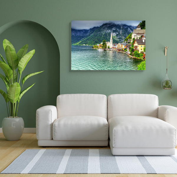 Alpine Village With Majestic Lake Canvas Painting Synthetic Frame-Paintings MDF Framing-AFF_FR-IC 5005589 IC 5005589, Ancient, Architecture, Automobiles, Boats, Cities, City Views, God Ram, Hinduism, Holidays, Landmarks, Landscapes, Marble and Stone, Medieval, Mountains, Nature, Nautical, Panorama, Places, Scenic, Transportation, Travel, Urban, Vehicles, Vintage, Wooden, alpine, village, with, majestic, lake, canvas, painting, for, bedroom, living, room, engineered, wood, frame, attraction, austria, bay, be