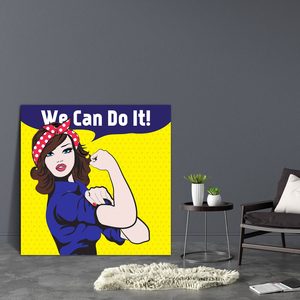 We Can Do It Canvas Painting Synthetic Frame-Paintings MDF Framing-AFF_FR-IC 5005591 IC 5005591, Animated Cartoons, Art and Paintings, Caricature, Cartoons, Dots, Drawing, Illustrations, Retro, Signs, Signs and Symbols, Symbols, we, can, do, it, canvas, painting, synthetic, frame, strong, woman, art, women, strength, positive, attitude, female, fist, happy, arm, background, capable, cartoon, character, cheerful, crazy, cute, design, doodle, hand, iconic, illustration, muscles, popart, pretty, simple, sleeve