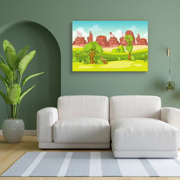Cartoon Nature Landscape Canvas Painting Synthetic Frame-Paintings MDF Framing-AFF_FR-IC 5005600 IC 5005600, Animated Cartoons, Botanical, Caricature, Cartoons, Digital, Digital Art, Floral, Flowers, God Ram, Graphic, Hinduism, Illustrations, Landscapes, Marble and Stone, Mountains, Nature, Panorama, Patterns, Scenic, Seasons, Signs, Signs and Symbols, Sports, Wildlife, cartoon, landscape, canvas, painting, for, bedroom, living, room, engineered, wood, frame, forest, area, artwork, background, beautiful, bu