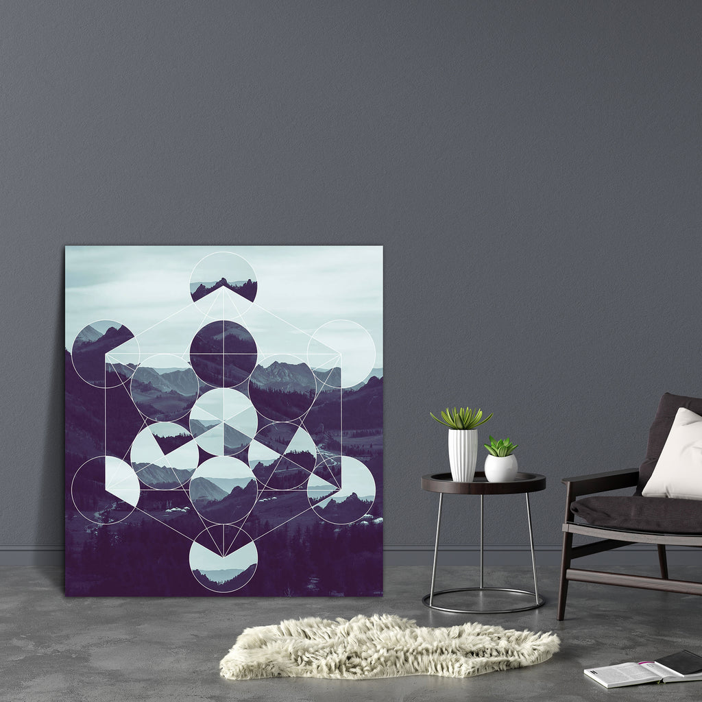 Forest Mountains & The Metatrons Cube Canvas Painting Synthetic Frame-Paintings MDF Framing-AFF_FR-IC 5005617 IC 5005617, Abstract Expressionism, Abstracts, Black and White, Collages, Geometric, Geometric Abstraction, God Ram, Hinduism, Landscapes, Mountains, Nature, Panorama, Religion, Religious, Scenic, Semi Abstract, Signs, Signs and Symbols, Spiritual, Symbols, White, Wooden, forest, the, metatrons, cube, canvas, painting, synthetic, frame, alchemy, background, black, and, blue, card, chakra, cloud, col
