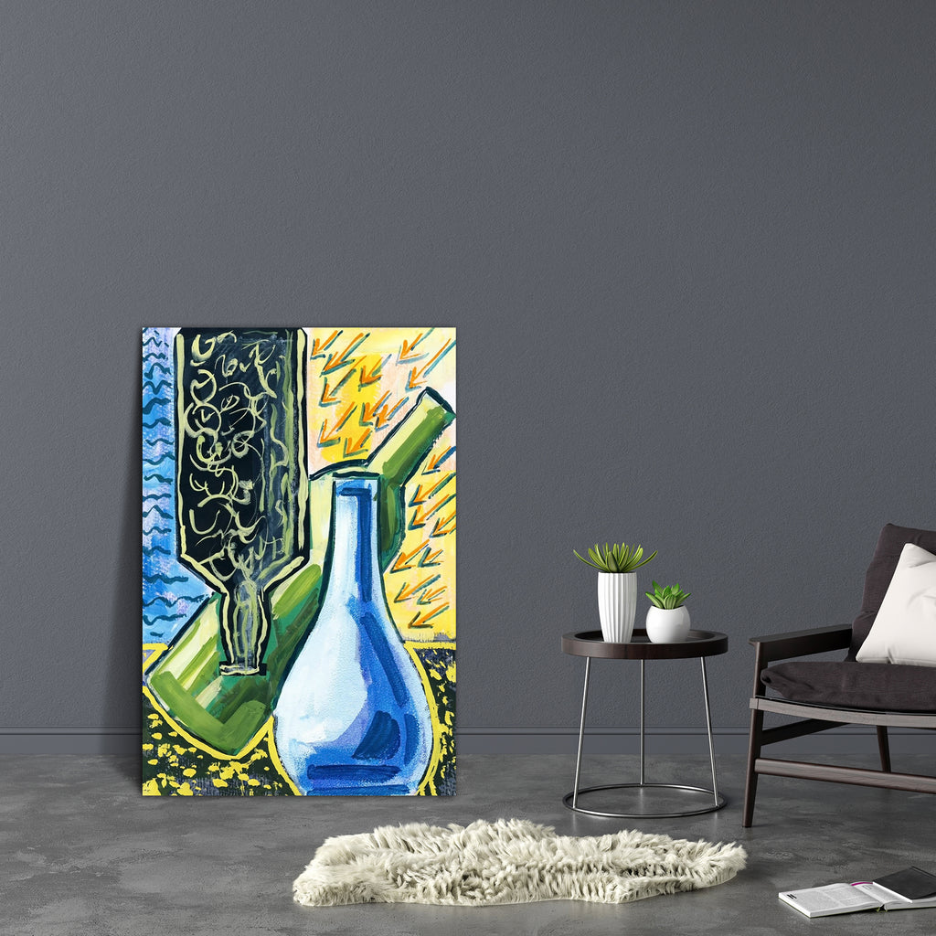 Still Life Art D2 Canvas Painting Synthetic Frame-Paintings MDF Framing-AFF_FR-IC 5005622 IC 5005622, Abstract Expressionism, Abstracts, Art and Paintings, Black, Black and White, Collages, Dots, Icons, Illustrations, Modern Art, Paintings, Semi Abstract, Signs and Symbols, Still Life, Symbols, White, still, life, art, d2, canvas, painting, synthetic, frame, abstract, acrylics, artistic, blue, bottle, bottles, brush, brushstroke, brushstrokes, collage, color, colors, creation, creative, cubist, expression, 