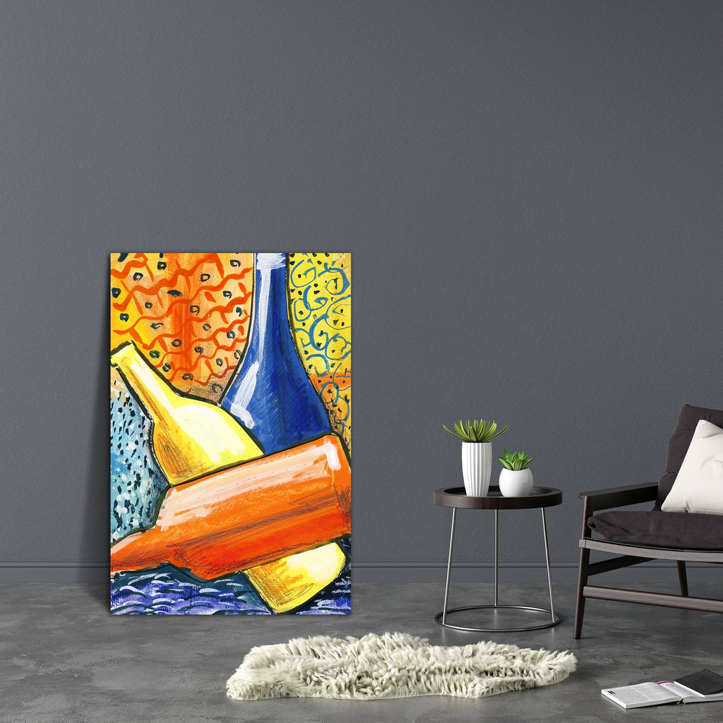 Still Life Art D3 Canvas Painting Synthetic Frame-Paintings MDF Framing-AFF_FR-IC 5005623 IC 5005623, Abstract Expressionism, Abstracts, Art and Paintings, Black, Black and White, Collages, Dots, Icons, Illustrations, Modern Art, Paintings, Semi Abstract, Signs and Symbols, Still Life, Symbols, White, still, life, art, d3, canvas, painting, synthetic, frame, abstract, acrylics, artistic, blue, bottle, bottles, brush, brushstroke, brushstrokes, collage, color, colors, creation, creative, cubist, expression, 