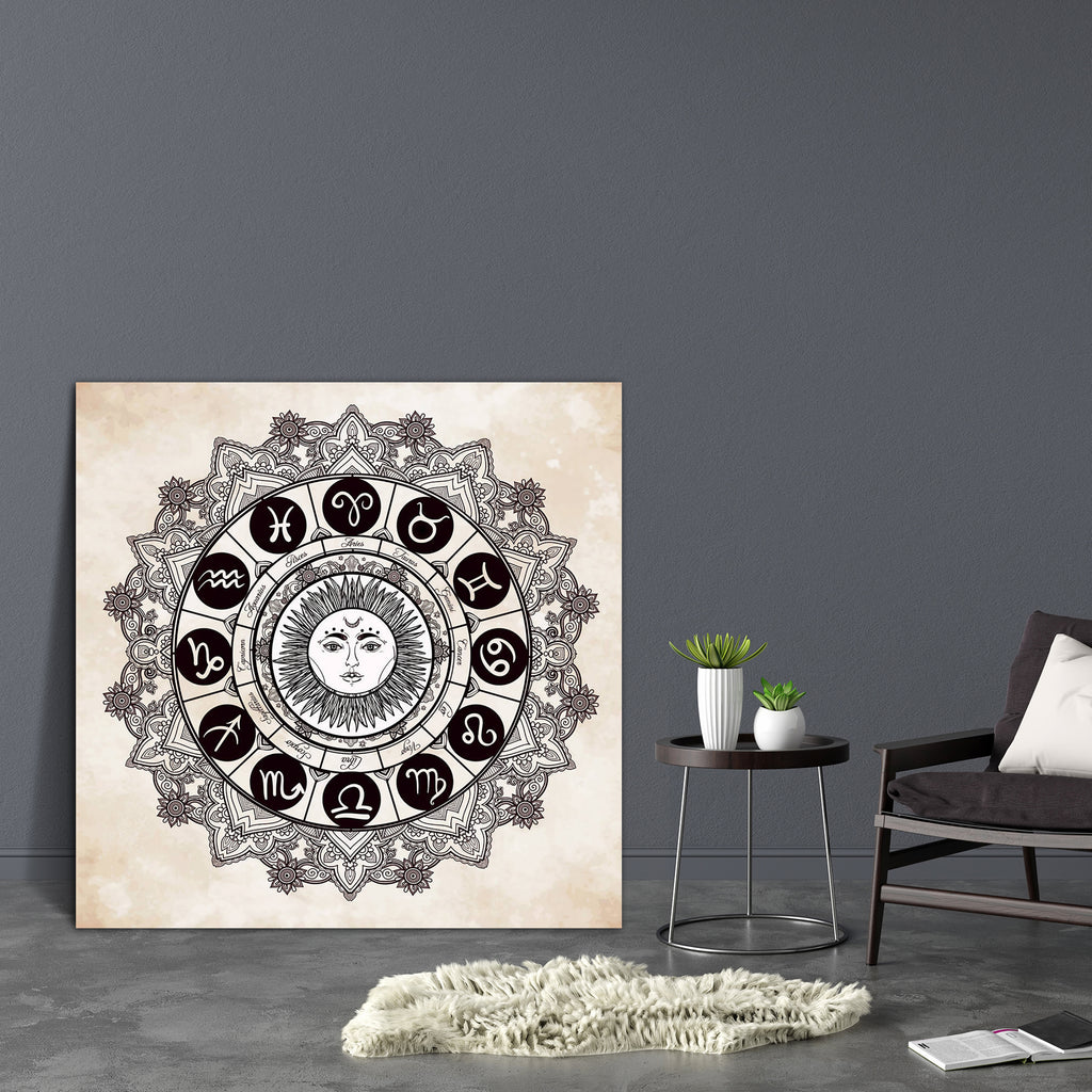 Zodiac Set With Sun In The Middle Canvas Painting Synthetic Frame-Paintings MDF Framing-AFF_FR-IC 5005624 IC 5005624, Art and Paintings, Astrology, Books, Culture, Ethnic, Horoscope, Illustrations, Signs, Signs and Symbols, Sun Signs, Symbols, Traditional, Tribal, World Culture, Zodiac, set, with, sun, in, the, middle, canvas, painting, synthetic, frame, hand, drawn, romantic, beautiful, line, art, vector, illustration, isolated, design, mystic, symbol, your, use, ideal, tattoo, coloring, artzfolio, wall de