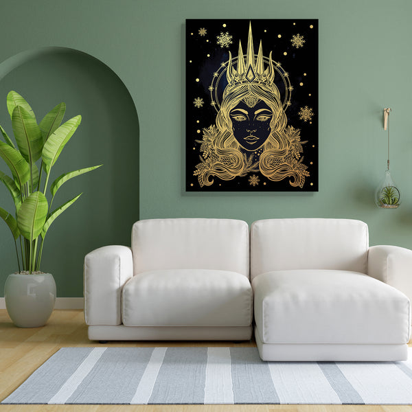 Snow Queen Portriat Canvas Painting Synthetic Frame-Paintings MDF Framing-AFF_FR-IC 5005632 IC 5005632, Art and Paintings, Books, Fantasy, Illustrations, Spiritual, snow, queen, portriat, canvas, painting, for, bedroom, living, room, engineered, wood, frame, hand, drawn, beautiful, artwork, winter, spirituality, occultism, tattoo, art, coloring, isolated, vector, illustration, artzfolio, wall decor for living room, wall frames for living room, frames for living room, wall art, canvas painting, wall frame, s