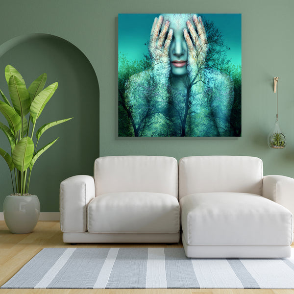Surreal Girl Canvas Painting Synthetic Frame-Paintings MDF Framing-AFF_FR-IC 5005640 IC 5005640, Art and Paintings, Conceptual, Fantasy, Fashion, Individuals, Nature, Portraits, Realism, Religion, Religious, Scenic, Surrealism, surreal, girl, canvas, painting, for, bedroom, living, room, engineered, wood, frame, metamorphosis, goddess, artistic, mystery, creation, unique, artist, art, beautiful, blue, colorful, concept, cover, creativity, dark, desire, dream, emotion, extravagance, extravagant, feeling, for