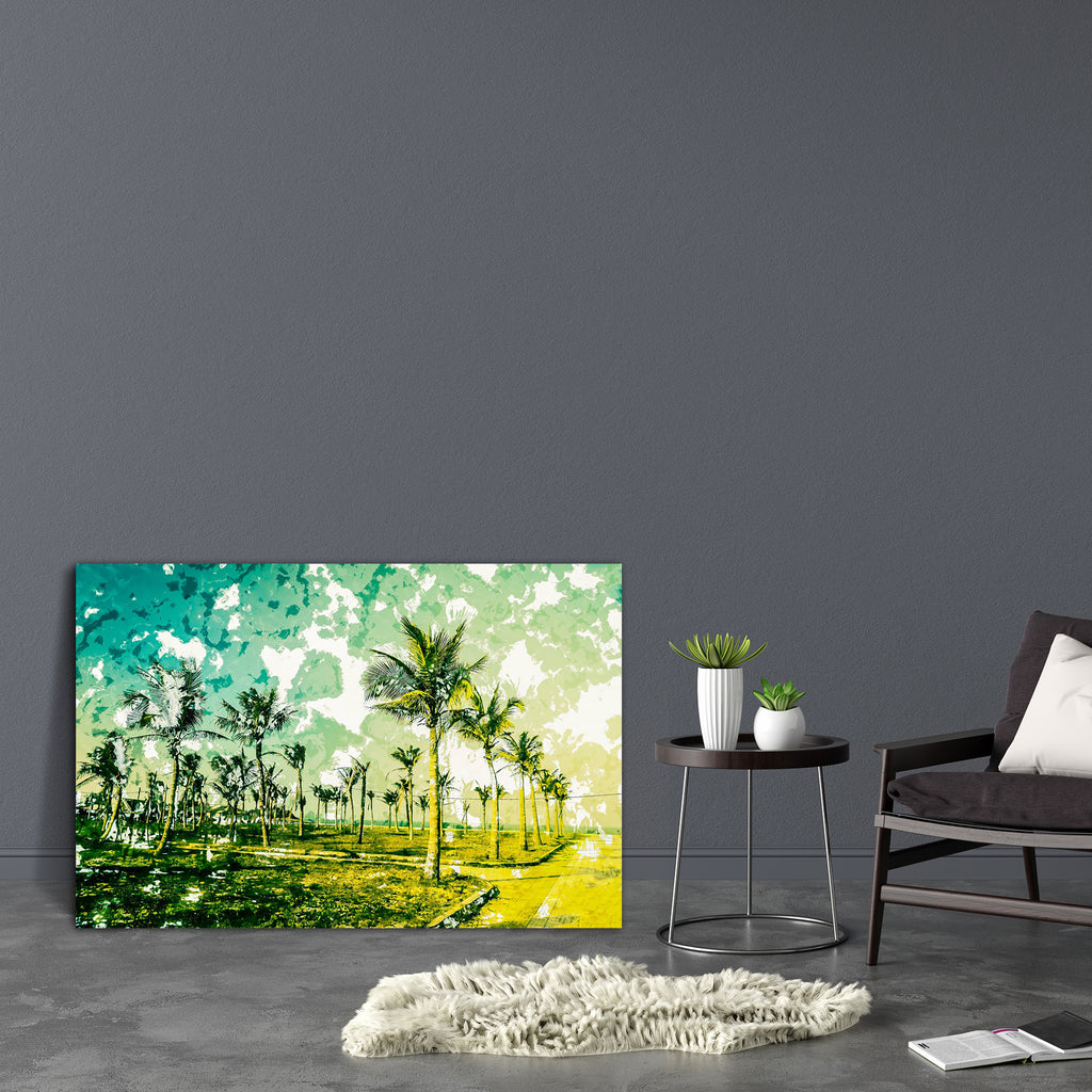 Palms Against Blue Sky On A Beach Canvas Painting Synthetic Frame-Paintings MDF Framing-AFF_FR-IC 5005651 IC 5005651, Automobiles, Black and White, Holidays, Landscapes, Modern Art, Nature, Scenic, Transportation, Travel, Tropical, Vehicles, White, palms, against, blue, sky, on, a, beach, canvas, painting, synthetic, frame, atoll, background, beautiful, california, caribbean, cloud, coconut, exotic, florida, green, holiday, idyllic, landscape, leaf, maldives, miami, nobody, ocean, outdoor, palm, palmtree, p