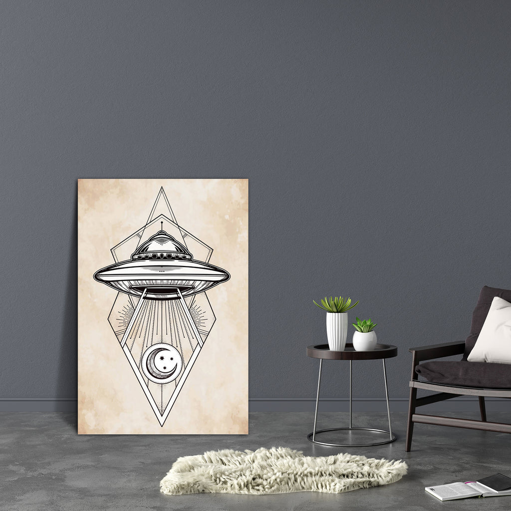 Alien Spaceship D1 Canvas Painting Synthetic Frame - Paintings MDF Framing - ArtzFolio.com
