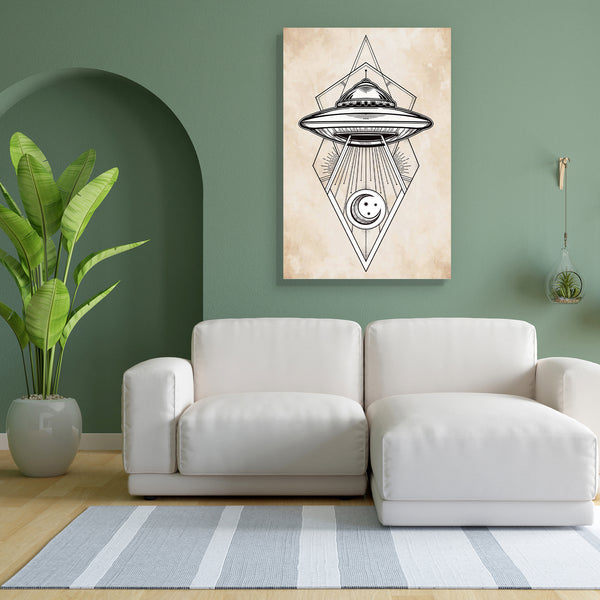 Alien Spaceship D1 Canvas Painting Synthetic Frame-Paintings MDF Framing-AFF_FR-IC 5005670 IC 5005670, Art and Paintings, Geometric, Geometric Abstraction, Icons, Illustrations, Signs, Signs and Symbols, alien, spaceship, d1, canvas, painting, for, bedroom, living, room, engineered, wood, frame, design, ufo, background, flying, saucer, icon, conspiracy, theory, concept, tattoo, art, isolated, vector, illustration, artzfolio, wall decor for living room, wall frames for living room, frames for living room, wa