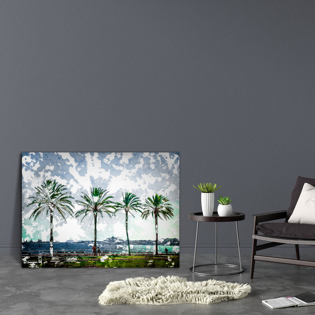 Palm Trees Along Coast In Palma De Mallorca, Spain D1 Canvas Painting Synthetic Frame-Paintings MDF Framing-AFF_FR-IC 5005679 IC 5005679, Ancient, Automobiles, Cities, City Views, Historical, Holidays, Landscapes, Medieval, Modern Art, Nature, People, Scenic, Spanish, Transportation, Travel, Tropical, Vehicles, Vintage, palm, trees, along, coast, in, palma, de, mallorca, spain, d1, canvas, painting, synthetic, frame, balearic, bay, beach, beautiful, blue, city, coastal, coastline, day, harbor, highway, holi