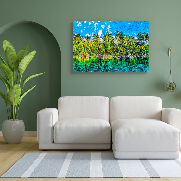 Palm Trees On Sea Shore Canvas Painting Synthetic Frame-Paintings MDF Framing-AFF_FR-IC 5005685 IC 5005685, Ancient, Asian, Automobiles, Cities, City Views, Historical, Holidays, Landscapes, Medieval, Modern Art, Nature, Scenic, Spanish, Transportation, Travel, Tropical, Vehicles, Vintage, palm, trees, on, sea, shore, canvas, painting, for, bedroom, living, room, engineered, wood, frame, asia, balearic, bay, beach, beautiful, blue, city, coast, coastal, coastline, day, forest, harbor, highway, holiday, hot,