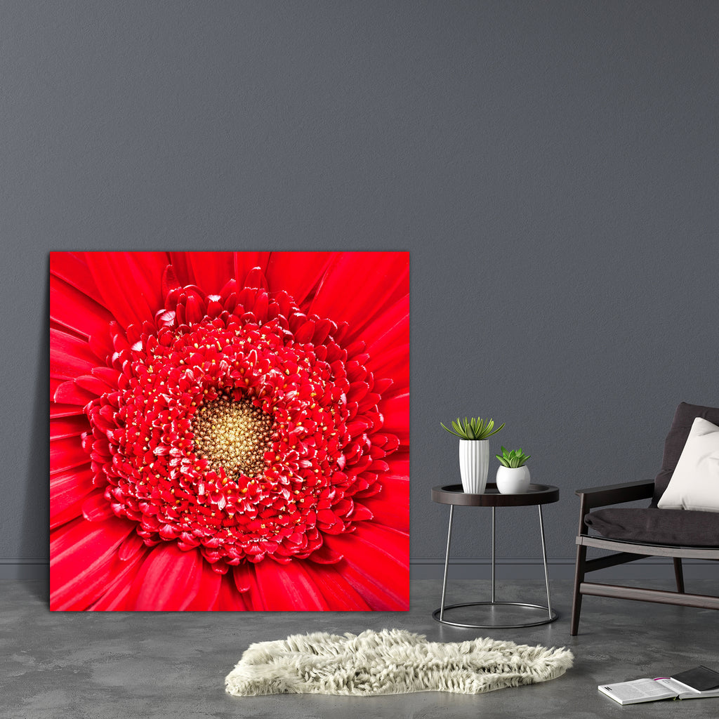 Red Gerbera Bloom Canvas Painting Synthetic Frame-Paintings MDF Framing-AFF_FR-IC 5005688 IC 5005688, Botanical, Floral, Flowers, Nature, Scenic, red, gerbera, bloom, canvas, painting, synthetic, frame, aster, background, blossom, center, close, up, daisy, flower, fresh, head, natural, petal, plant, square, stamen, texture, yellow, artzfolio, wall decor for living room, wall frames for living room, frames for living room, wall art, canvas painting, wall frame, scenery, panting, paintings for living room, fr