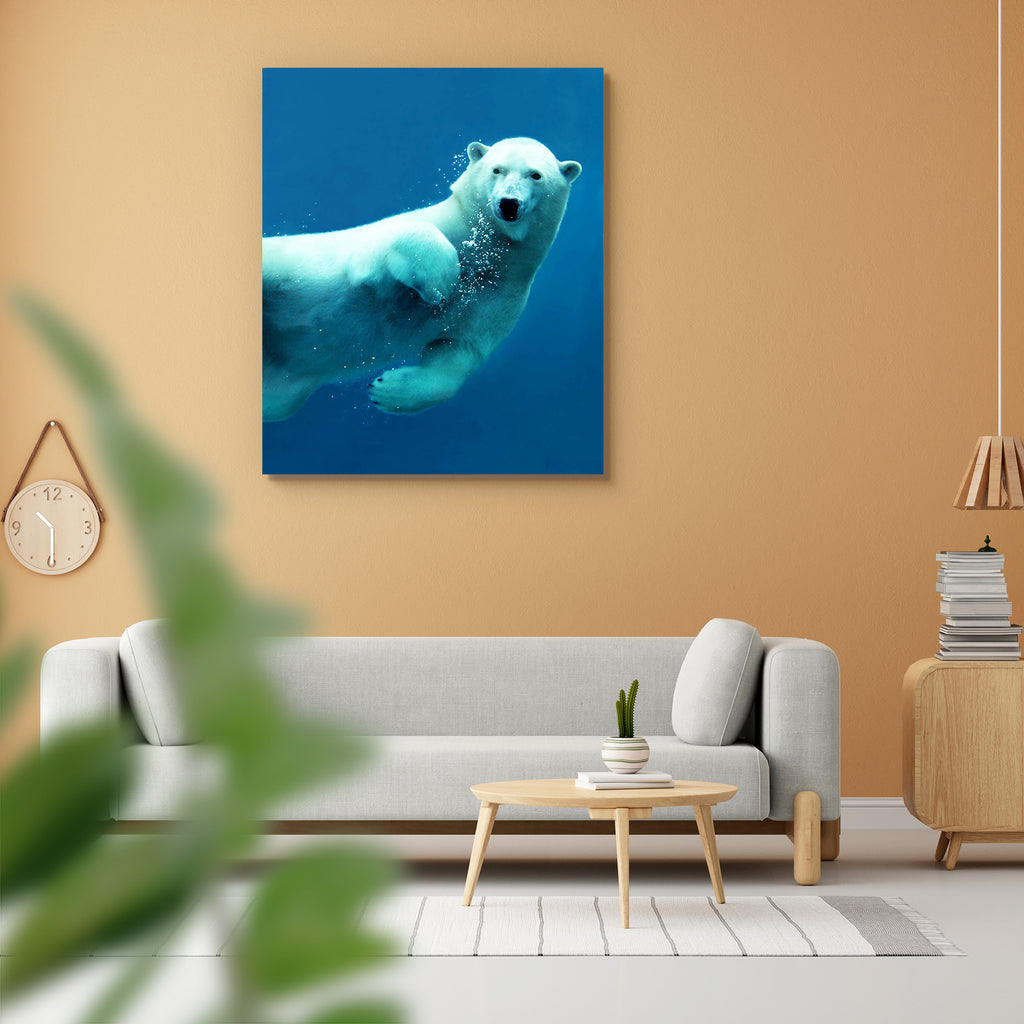Polar Bear Underwater Peel & Stick Vinyl Wall Sticker-Laminated Wall Stickers-ART_VN_UN-IC 5005697 IC 5005697, Animals, Black and White, White, polar, bear, underwater, peel, stick, vinyl, wall, sticker, animal, arctic, beautiful, blue, bubbles, cold, details, eyes, fur, gaze, ice, looking, at, camera, mammal, movement, nose, paws, swim, water, wet, artzfolio, wall sticker, wall stickers, wallpaper sticker, wall stickers for bedroom, wall decoration items for bedroom, wall decor for bedroom, wall stickers f