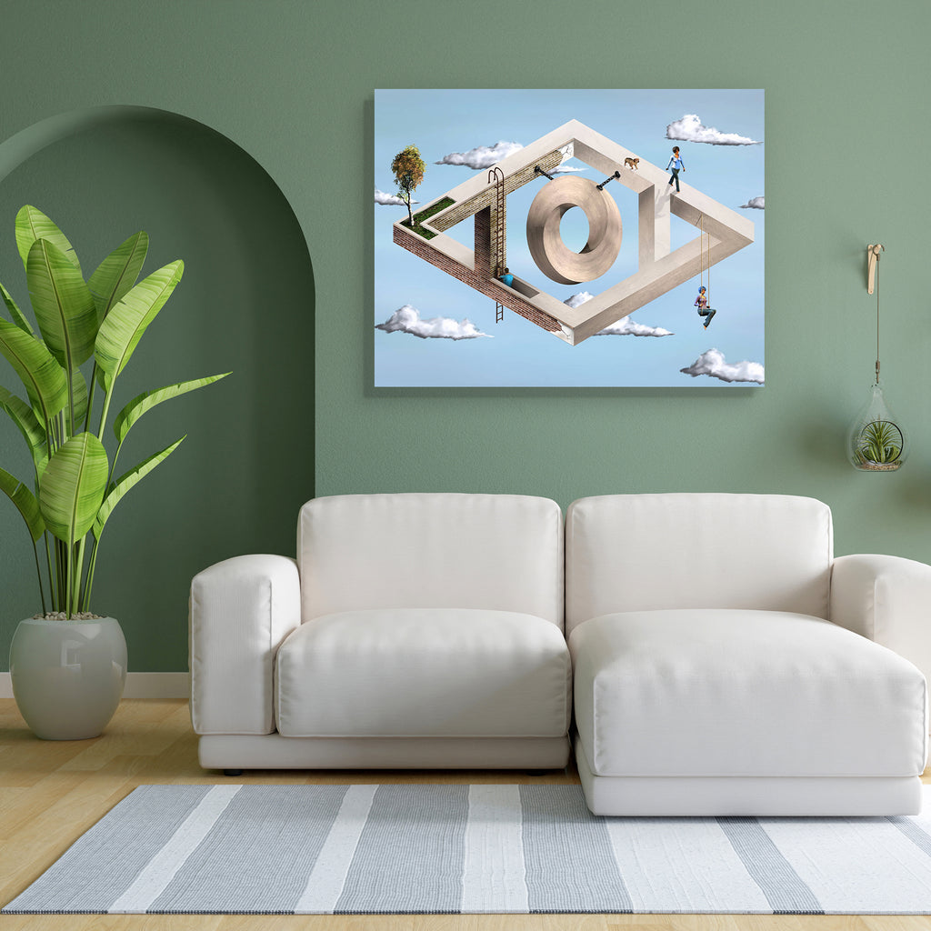 Impossible Architectural Structure Peel & Stick Vinyl Wall Sticker-Laminated Wall Stickers-ART_VN_UN-IC 5005719 IC 5005719, Architecture, Art and Paintings, Fantasy, Geometric, Geometric Abstraction, Illustrations, People, Perspective, Surrealism, impossible, architectural, structure, peel, stick, vinyl, wall, sticker, optical, illusion, paradox, angular, art, balance, bizarre, brick, building, climb, clouds, concept, concrete, construction, corner, dog, dreamscape, extraordinary, floating, illustration, is