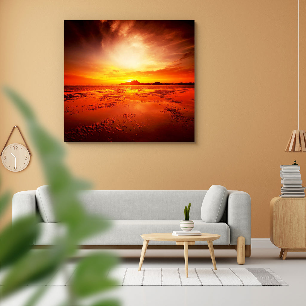 Sunset Over Sandy Beach In Low Tide Peel & Stick Vinyl Wall Sticker-Laminated Wall Stickers-ART_VN_UN-IC 5005773 IC 5005773, Nature, Scenic, Seasons, Sunsets, sunset, over, sandy, beach, in, low, tide, peel, stick, vinyl, wall, sticker, area, bottom, bright, calm, clouds, coastline, dark, dawn, dusk, evening, glitter, gold, horizon, light, liquid, night, ocean, orange, outflow, pond, red, reflection, reflux, ripple, sand, season, shiny, shore, sky, still, summer, sun, sunbeam, sunlight, surface, water, wave