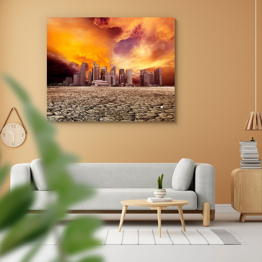 City Overlooking Desolate Desert Peel & Stick Vinyl Wall Sticker-Laminated Wall Stickers-ART_VN_UN-IC 5005788 IC 5005788, Architecture, Cities, City Views, Landscapes, Nature, Plain, Scenic, Sunsets, city, overlooking, desolate, desert, peel, stick, vinyl, wall, sticker, apocalypse, global, warming, post, desolation, architectural, building, cloud, cloudscape, cloudy, colorful, commercial, concepts, cracked, day, daylight, dead, disaster, downtown, earth, ecology, effect, environment, horizon, land, landsca