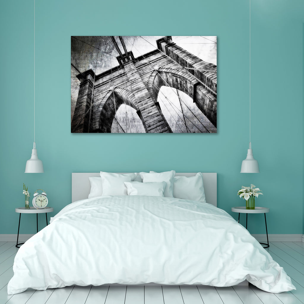 Brooklyn Bridge Detail View Vintage Black & White Peel & Stick Vinyl Wall Sticker-Laminated Wall Stickers-ART_VN_UN-IC 5005789 IC 5005789, American, Ancient, Architecture, Automobiles, Black, Black and White, Business, Cities, City Views, Culture, Ethnic, God Ram, Hinduism, Historical, Landmarks, Landscapes, Medieval, Modern Art, Panorama, Places, Scenic, Skylines, Traditional, Transportation, Travel, Tribal, Urban, Vehicles, Vintage, White, World Culture, brooklyn, bridge, detail, view, peel, stick, vinyl,