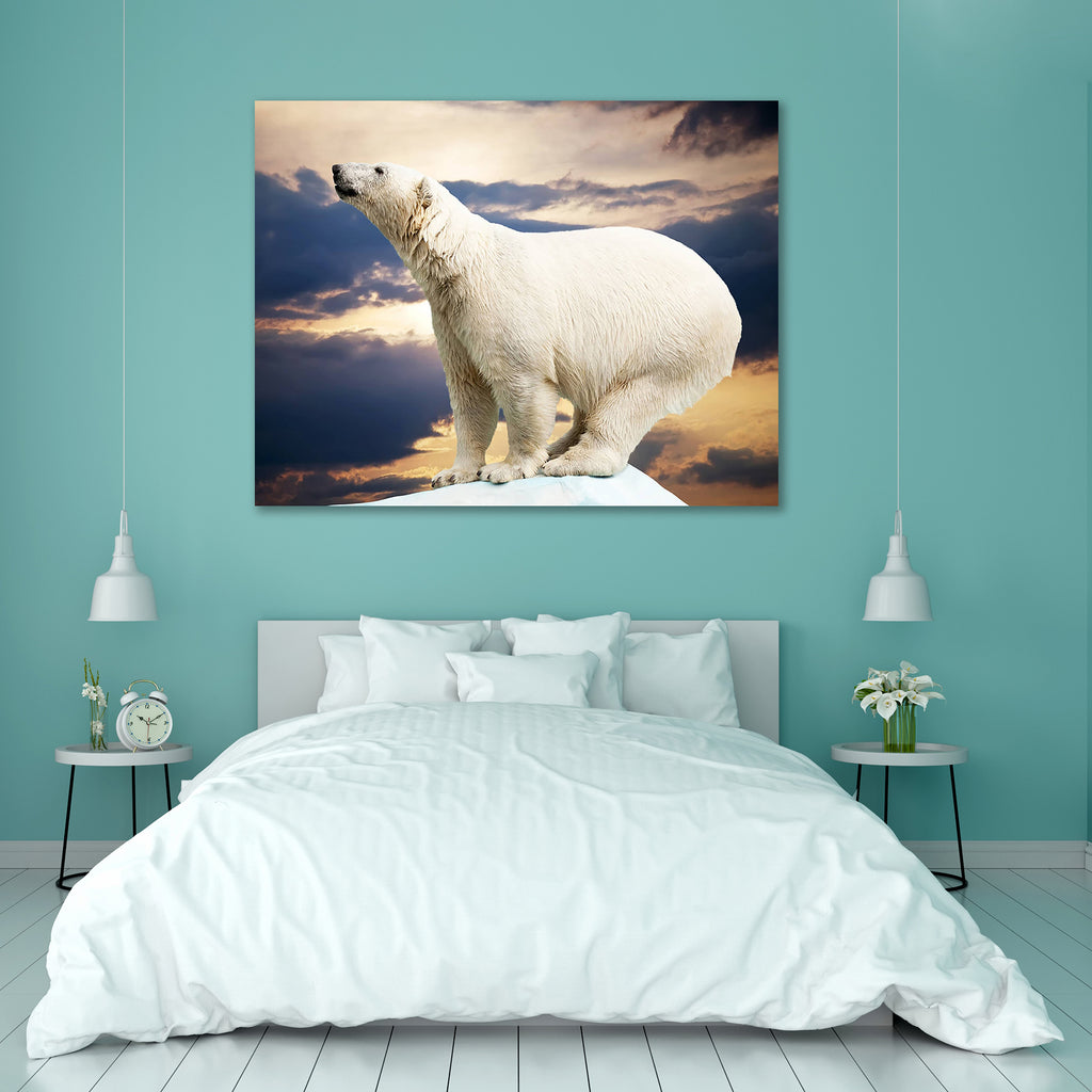 Polar Bear In Wildness Area Peel & Stick Vinyl Wall Sticker-Laminated Wall Stickers-ART_VN_UN-IC 5005794 IC 5005794, Animals, Black and White, Nature, Scenic, Sunrises, Sunsets, White, Wildlife, polar, bear, in, wildness, area, peel, stick, vinyl, wall, sticker, aggressive, animal, arctic, captive, captivity, clouds, dangerous, endangered, extinction, fur, habitat, hunt, hunter, ice, mammal, marine, north, paw, pole, power, predator, reflex, sea, sky, snow, sunrise, swim, swimmer, threatened, vulnerable, wa