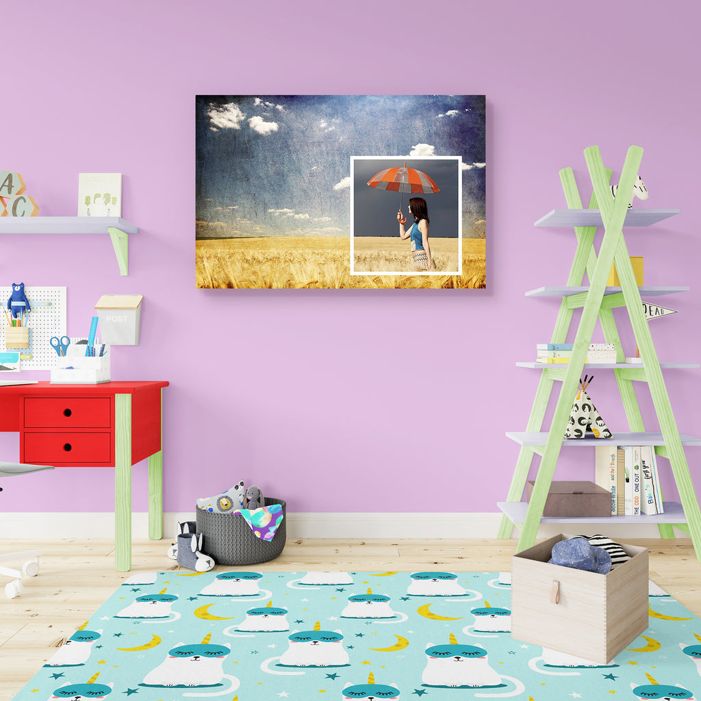 Girl with Umbrella in a Wheat Field Peel & Stick Vinyl Wall Sticker-Laminated Wall Stickers-ART_VN_UN-IC 5005797 IC 5005797, Adult, Ancient, Collages, Historical, Medieval, Nature, Retro, Scenic, Vintage, girl, with, umbrella, in, a, wheat, field, peel, stick, vinyl, wall, sticker, beautiful, beauty, blue, cereals, classic, clothes, clouds, cloudy, collage, crop, female, free, harvest, keep, look, odessa, outdoor, outside, rain, red, haired, storm, summer, sun, sunny, ukraine, unity, view, waiting, watch, w